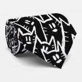 Schwarze Katzen Krawatte (Gerollt)