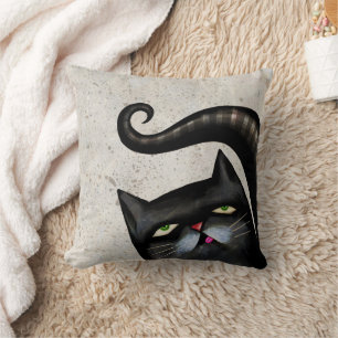 SCHWARZE KATZEN-KUNST-KISSEN KISSEN