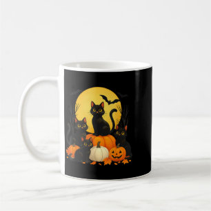 Schwarze Katzen-Kürbis-Halloween-Kostüm Männer Fra Kaffeetasse