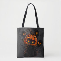 Schwarze Katzen-Kürbis-Halloween-Tasche - Gruselig
