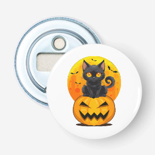Schwarze Katzen-Kürbis-Halloween-Verkleidung Flaschenöffner