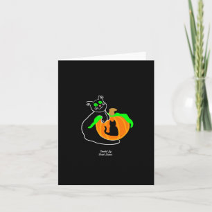 Schwarze Katzen-Kürbis-Karte kleine vertikale Gruß Karte