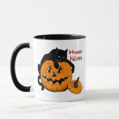 Schwarze Katzen-Kürbis Tasse (Links)