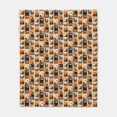 Schwarze Katzen, Kürbisse und Fledermäuse sind Sym Fleecedecke (Vorderseite)