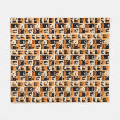 Schwarze Katzen, Kürbisse und Fledermäuse sind Sym Fleecedecke (Vorderseite (Horizontal))