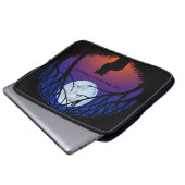 Schwarze Katzen-Laptop-Hülse personifizieren Laptopschutzhülle (Vorne Knopf)