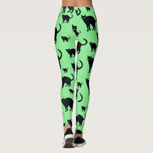 Schwarze Katzen Leggings (Rückseite)