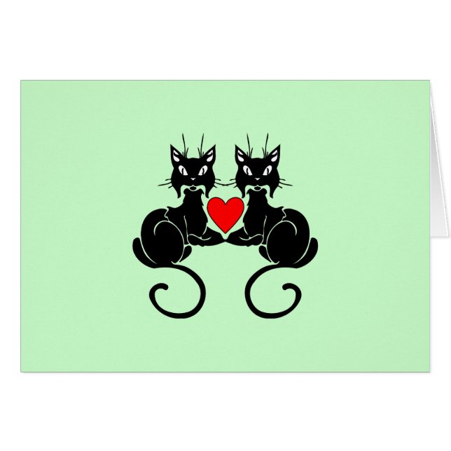 Schwarze Katzen-Liebe (Vorderseite (Horizontal))
