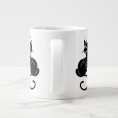 Schwarze Katzen-Liebe Jumbo-Tasse (Rückseite)