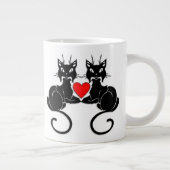 Schwarze Katzen-Liebe Jumbo-Tasse (Rechts)