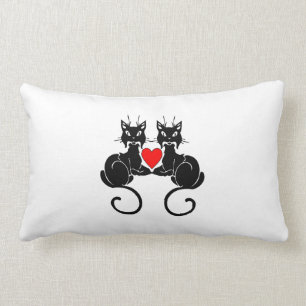 Schwarze Katzen-Liebe Lendenkissen