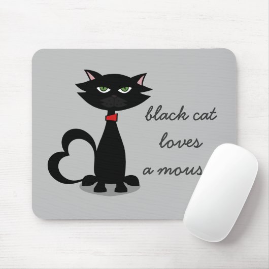 Schwarze Katzen Lieben Eine graue Maus Pad Mousepad (Mit Mouse)
