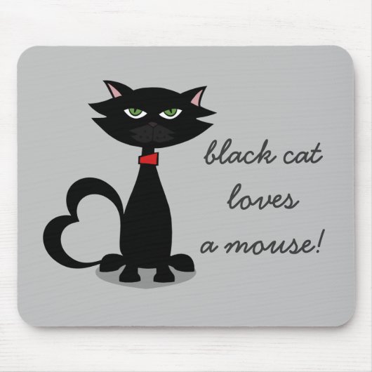 Schwarze Katzen Lieben Eine graue Maus Pad Mousepad (Vorne)