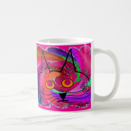 Schwarze Katzen-Liebhaber-Kunst-Geschenke Kaffeetasse (Rechts)