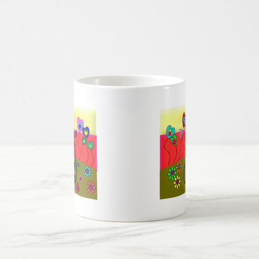 Schwarze Katzen-Liebhaber-Kunst-Geschenke Kaffeetasse (Mittel)