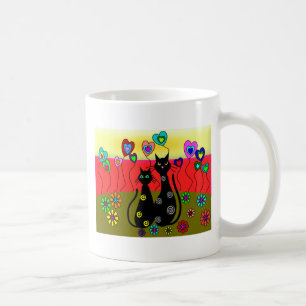 Schwarze Katzen-Liebhaber-Kunst-Geschenke Kaffeetasse