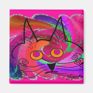 Schwarze Katzen-Liebhaber-Kunst-Geschenke Magnet