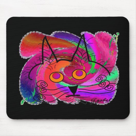 Schwarze Katzen-Liebhaber-Kunst-Geschenke Mousepad (Vorne)