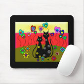 Schwarze Katzen-Liebhaber-Kunst-Geschenke Mousepad (Mit Mouse)