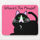 Schwarze Katzen-Liebhaber-Kunst-Geschenke Mousepad (Vorne)