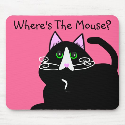 Schwarze Katzen-Liebhaber-Kunst-Geschenke Mousepad (Vorne)