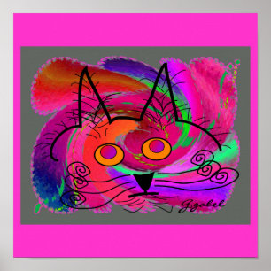 Schwarze Katzen-Liebhaber-Kunst-Geschenke Poster