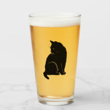 Schwarze Katzen-Liter-Glas