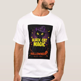 Schwarze Katzen Magie – Halloween T-Shirt