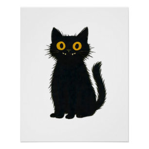 Schwarze Katzen Magie � Süße Halloween- und mystis Poster