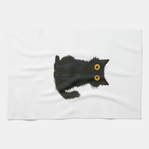Schwarze Katzen Magie � Süße und Gruselige Hallowe Geschirrtuch
