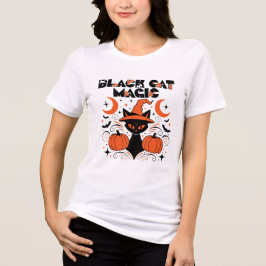 Schwarze Katzen Magie Tri-Blend Shirt