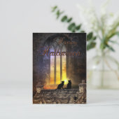 Schwarze Katzen Magische Halloween-Postkarte Postkarte (Stehend Vorderseite)