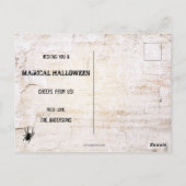 Schwarze Katzen Magische Halloween-Postkarte Postkarte (Rückseite)