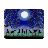 Schwarze Katzen Magnet "Neun Schwänze" (Horizontal)