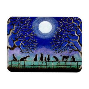 Schwarze Katzen Magnet "Neun Schwänze"
