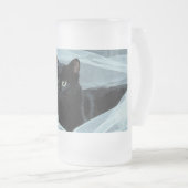 Schwarze Katzen-mattierte Tasse (VorderseiteRechts)