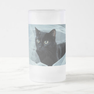 Schwarze Katzen-mattierte Tasse