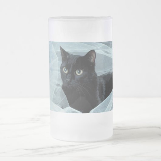 Schwarze Katzen-mattierte Tasse (Mittel)