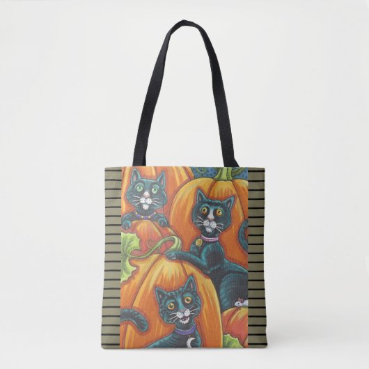 SCHWARZE KATZEN, MAUS, JACKE, HALLOWEEN TASCHE (Vorderseite)