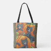 SCHWARZE KATZEN, MAUS, JACKE, HALLOWEEN TASCHE (Rückseite)