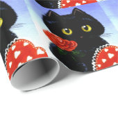 Schwarze Katzen-MäuseValentinstag Creationarts Geschenkpapier (Rolleneckpunkt)