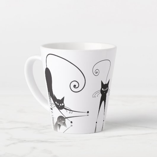 Schwarze Katzen Milchtasse (Linke Ecke)