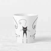 Schwarze Katzen Milchtasse (Vorderseite)