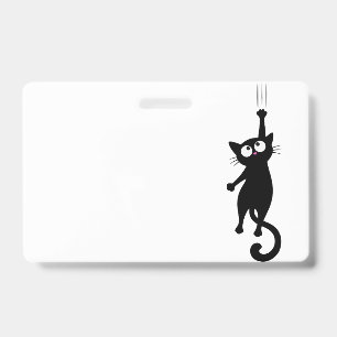 Schwarze Katzen-Minimalist-Wandkunst Druckbar, Süß Ausweis