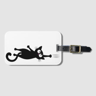 Schwarze Katzen-Minimalist-Wandkunst Druckbar, Süß Gepäckanhänger