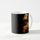 Schwarze Katzen mit Jack O Lanterns Mond und Flede Kaffeetasse (VorderseiteRechts)