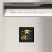 Schwarze Katzen mit Jack O Lanterns Mond und Flede Magnet (In Situ (Geschirrspüler))