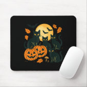 Schwarze Katzen mit Jack O Lanterns Mond und Flede Mousepad (Mit Mouse)