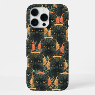 Schwarze Katzen mit Kopfhörern Musikliebhaber-Gesc iPhone 16 Pro Max Hülle
