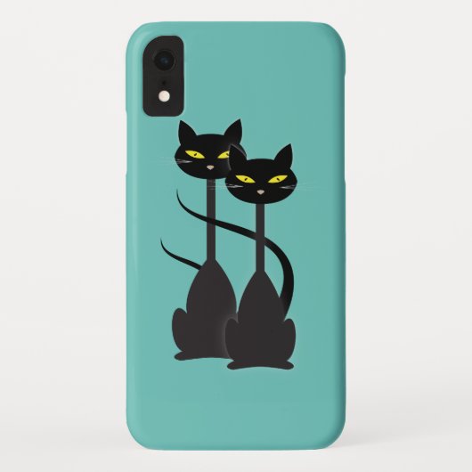 Schwarze Katzen mit langen Engpässen Case-Mate iPhone Hülle (Rückseite)